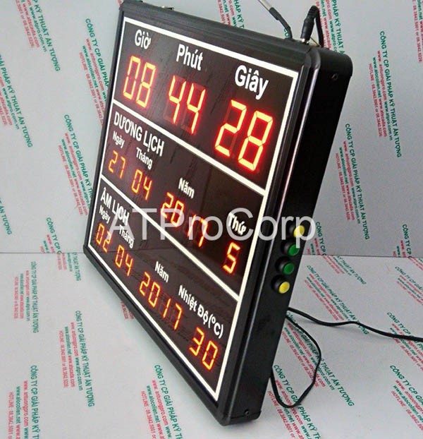 Đồng hồ điện thử LED treo tường Chùa Trúc Lâm