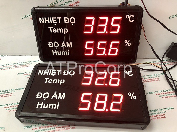 bảng led giám sát nhiệt độ độ ẩm